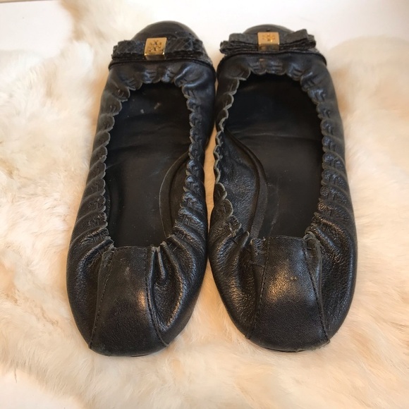Tory Burch Ballet Flat Cap Toe Black 7.5 M - Picture 3 of 11